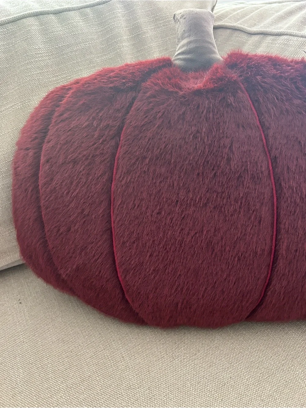 “New” Martha Stewart Plush Deep Wine Pumpkin Accent Pillow